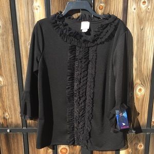 Zadie B’s black ruffled top w/ qtr sleeves
